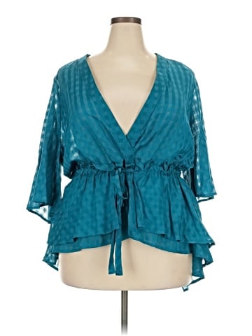Melissa McCarthy Seven7 3/4 Sleeve Blouse (view 1)