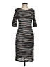 Connected Apparel Stripes Gray Casual Dress Size 6 - photo 1