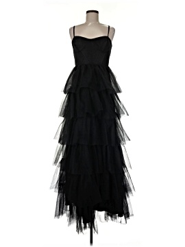 hot pink black prom dresses Ashley Lauren 11984 Size 0 Black/Hot Pink Satin V Neck A Line Prom Dress Tulle Draped Ballgown Pageant Gown main image 0