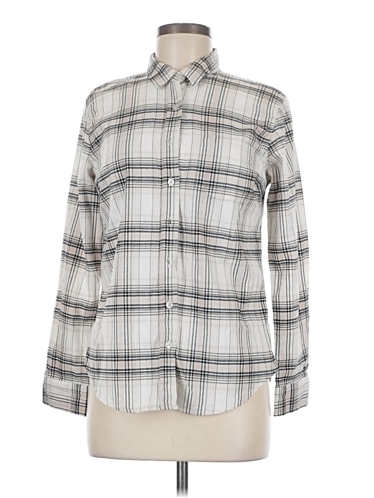 Pre-owned Weatherproof Long Sleeve Button Down Shirt In Silver