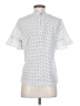 Banana Republic 100% Polyester Polka Dots White Short Sleeve Blouse Size XS - photo 2