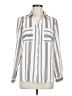 NY Collection 100% Polyester Stripes Ivory Long Sleeve Blouse Size M - photo 1
