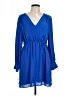 H&M 100% Polyester Solid Blue Casual Dress Size L - photo 1