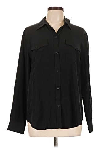 Lauren by Ralph Lauren Long Sleeve Silk Top (view 1)