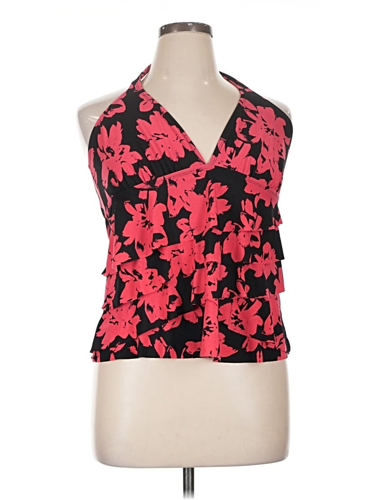 Pre-owned Aqua Green Sleeveless Blouse In Red