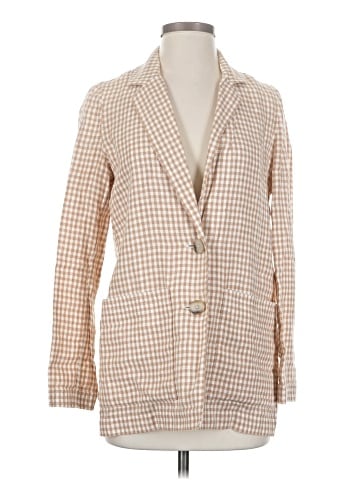 Madewell Linen Dorset Blazer in Gingham Check (view 1)