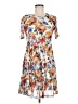LOVE X DESIGN 100% Polyester Print White Casual Dress Size M - photo 1