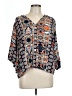 Shein 100% Viscose Blue 3/4 Sleeve Blouse Size 12 - photo 1