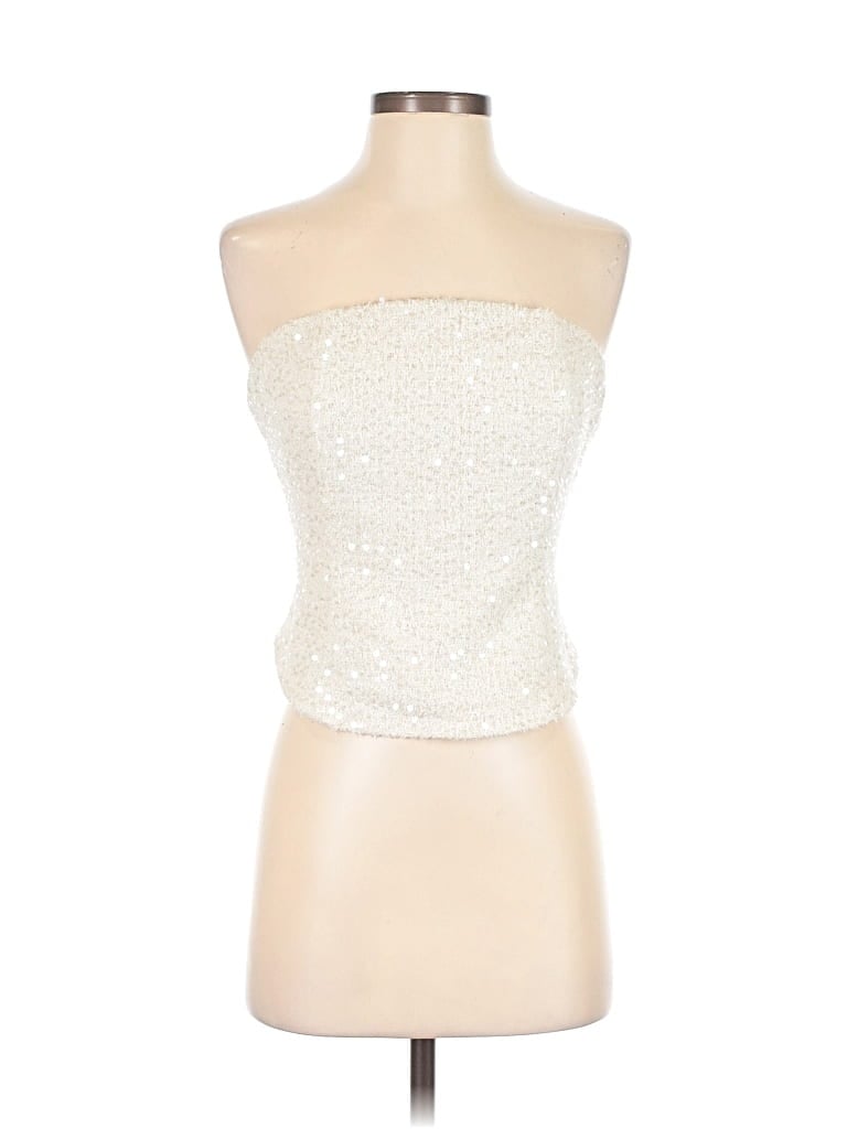 Pre-owned Lulus Sleeveless Top Ivory Strapless Neckline Tops