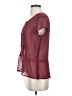 Hinge Burgundy Short Sleeve Blouse Size S - photo 5