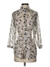 CAbi 100% Polyester Silver 3/4 Sleeve Blouse Size XS - photo 1
