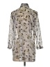 CAbi 100% Polyester Silver 3/4 Sleeve Blouse Size XS - photo 2