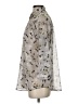 CAbi 100% Polyester Silver 3/4 Sleeve Blouse Size XS - photo 5