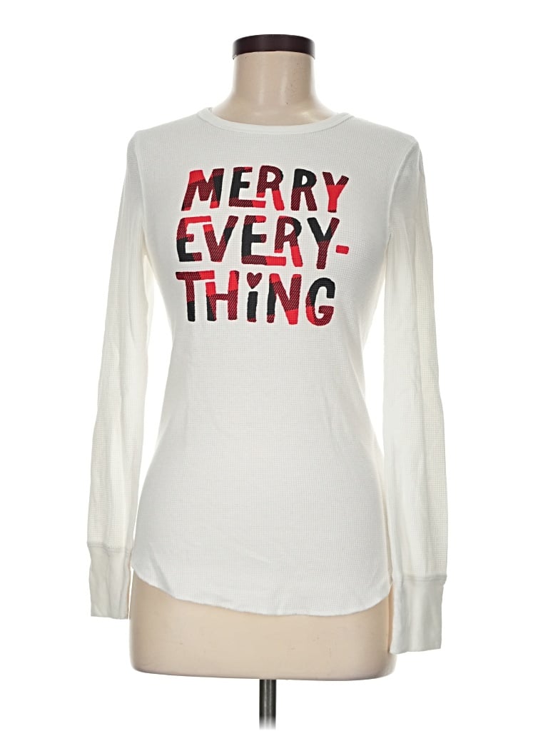 Pre-owned Old Navy Long Sleeve T-shirt In Ivory