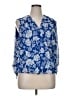 INC International Concepts Blue 3/4 Sleeve Blouse Size XL - photo 1