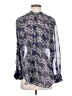 Zara Chevron-herringbone Blue Long Sleeve Blouse Size XS - photo 1