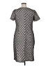 Roaman's 100% Polyester Tweed Gray Casual Dress Size 14W - photo 2