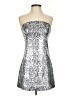 Blue Blush 100% Polyester Metallic Silver Cocktail Dress Size S - photo 1