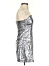 Blue Blush 100% Polyester Metallic Silver Cocktail Dress Size S - photo 4