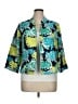 Kim Rogers 100% Linen Print Teal Blazer Size XL (petite) - photo 1