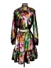 Current Air 100% Polyester Print Green Cocktail Dress Size XS - photo 2