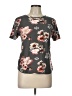 J for Justify Floral Gray Short Sleeve Blouse Size L - photo 1