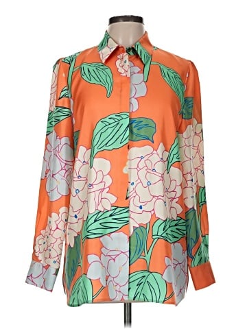 Lafayette 148 New York Long Sleeve Silk Top (view 1)
