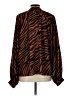 Flying Tomato Animal Print Brown Long Sleeve Blouse Size L - photo 2
