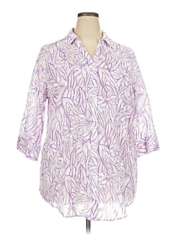 Foxcroft 3/4 Sleeve Button-Down Shirt (view 1)