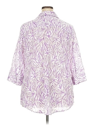 Foxcroft 3/4 Sleeve Button-Down Shirt (view 2)