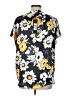 Renuar 100% Polyester Floral Black Short Sleeve Blouse Size L - photo 2