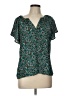 Ann Taylor LOFT 100% Polyester Teal Short Sleeve Blouse Size Lg Petite - photo 1