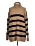 Unbranded Stripes Tan Turtleneck Sweater Size L - photo 1