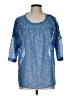 Ann Taylor LOFT 100% Polyester Blue 3/4 Sleeve Blouse Size L - photo 1