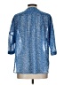 Ann Taylor LOFT 100% Polyester Blue 3/4 Sleeve Blouse Size L - photo 2