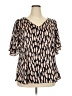 Andree by UNIT 100% Polyester Brown Short Sleeve Blouse Size 2X - photo 1