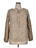 Anna-kaci 100% Polyester Animal Print Tan Long Sleeve Blouse Size XL - photo 1