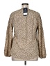 Anna-kaci 100% Polyester Animal Print Tan Long Sleeve Blouse Size XL - photo 2