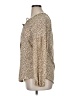 Anna-kaci 100% Polyester Animal Print Tan Long Sleeve Blouse Size XL - photo 5