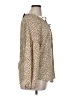 Anna-kaci 100% Polyester Animal Print Tan Long Sleeve Blouse Size XL - photo 4