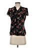 Converse One Star 100% Polyester Black Short Sleeve Blouse Size XS - photo 1