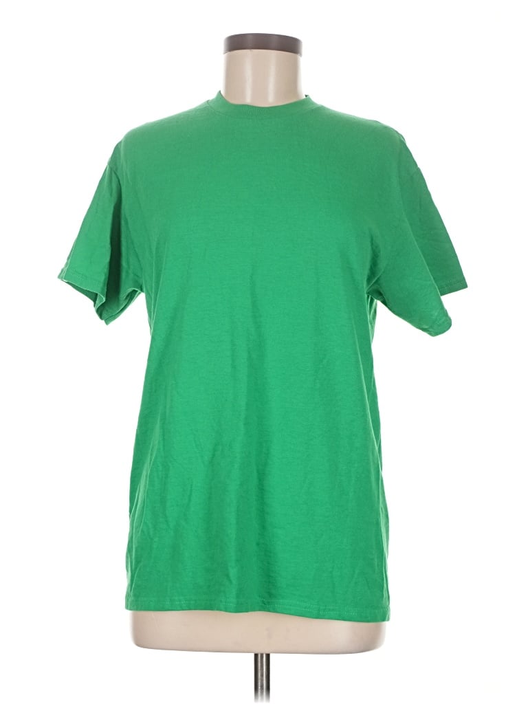 Pre-owned Gildan Short Sleeve T-shirt In Green