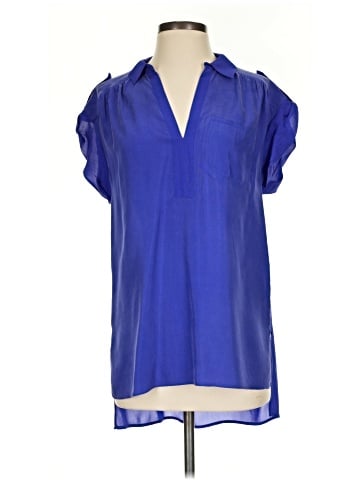Trouve Short Sleeve Silk Top (view 1)