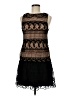 Alice + Olivia 100% Polyester Checkered-gingham Color Block Floral Paisley Stripes Tan Black Cocktail Dress Size 6 - photo 1