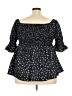 Unbranded 100% Polyester Black 3/4 Sleeve Blouse Size 5X - photo 2