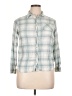 The Commons Plaid Teal 3/4 Sleeve Button-Down Shirt Size XL - photo 1