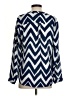 Sharagano 100% Polyester Chevron-herringbone Blue Long Sleeve Blouse Size S - photo 2