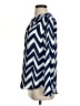 Sharagano 100% Polyester Chevron-herringbone Blue Long Sleeve Blouse Size S - photo 5