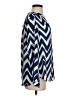 Sharagano 100% Polyester Chevron-herringbone Blue Long Sleeve Blouse Size S - photo 4