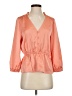 J.Crew 100% Polyester Orange 3/4 Sleeve Blouse Size 4 - photo 1